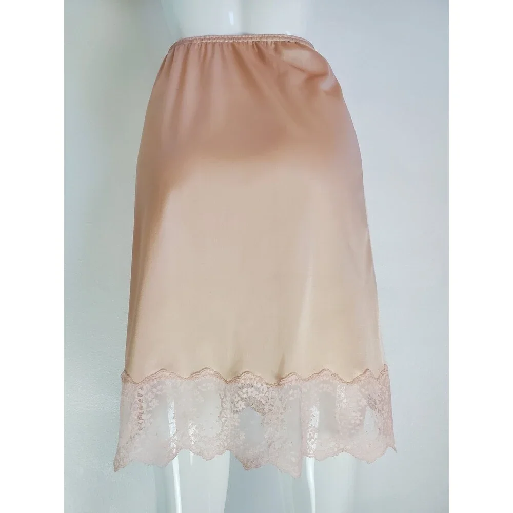 Vintage Romantic Traditions Beige Slip Skirt - Picture 3 of 5